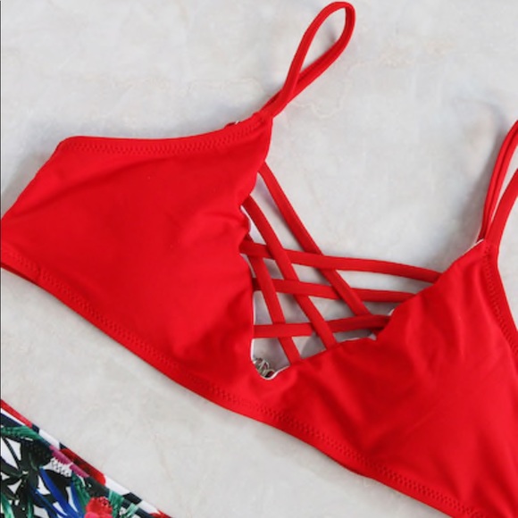 HP!! NWOT Never Worn Red Bikini Top - Picture 5 of 5
